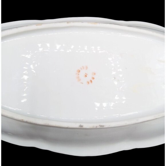 Lusterware Relish Tray Handles Rose Floral Porcelain Dish Vintage German 9.5" - Picture 15 of 15